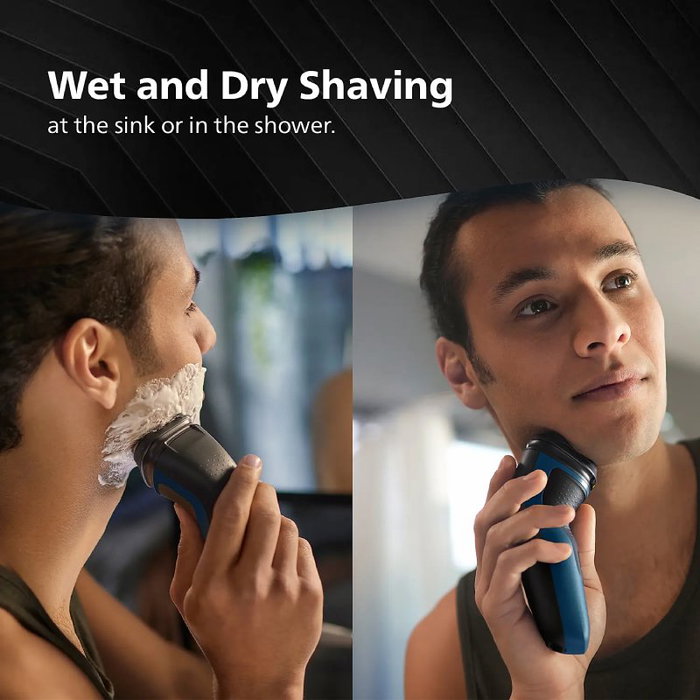 Philips Wet and Dry S1151 Afeitadora Eléctrica con Batería en Malibú Azul Philips Wet and Dry S1151 Afeitadora Eléctrica con Batería en Malibú Azul